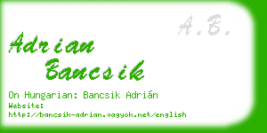 adrian bancsik business card