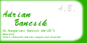 adrian bancsik business card